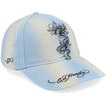 Ed Hardy - Blu adjustable Cappellino - Flaming Dragon Twill Front Mesh Bleach A-Frame Adjustable @ Hatstore