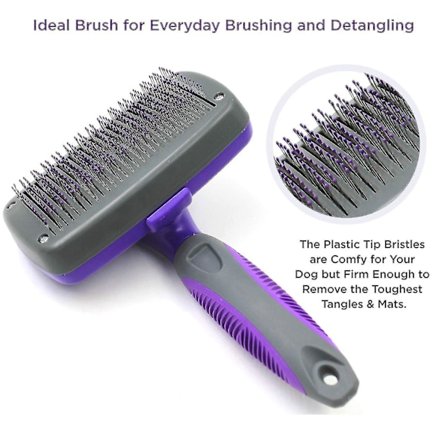 Hertzko Selvrensende Slicker Børste For Hunder - Den Ultimate Hundebørsten For Røyting av Hår, Pels, - Kam For Stell av Langhårede Korthårede Hunder D