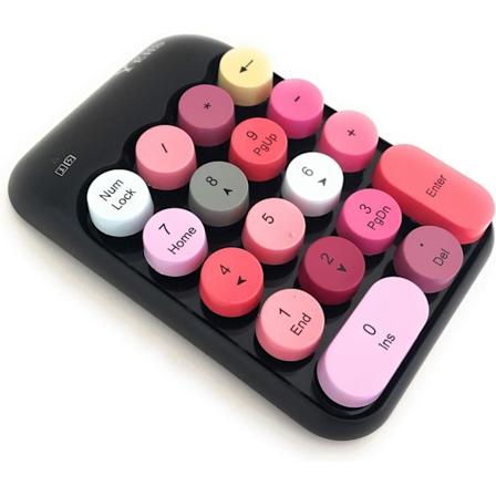 Langaton numeronäppäimistö 18 näppäintä 2,4 GHz USB kannettava värikäs numeronäppäimistö kannettavalle, pöytätietokoneelle, Surface Prolle, PC:lle, 