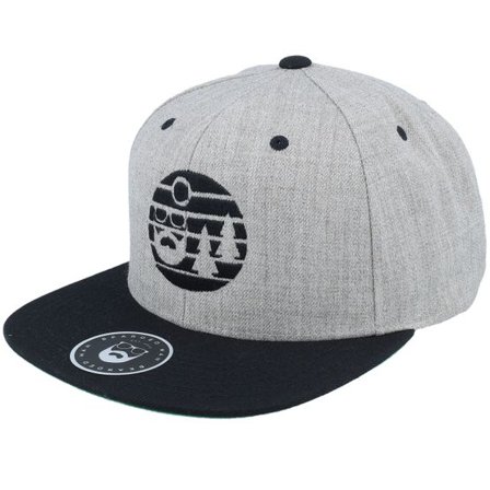 Bearded Man - Grå snapback Keps - Sunset Heather Grey/Black Snapback @ Hatstore