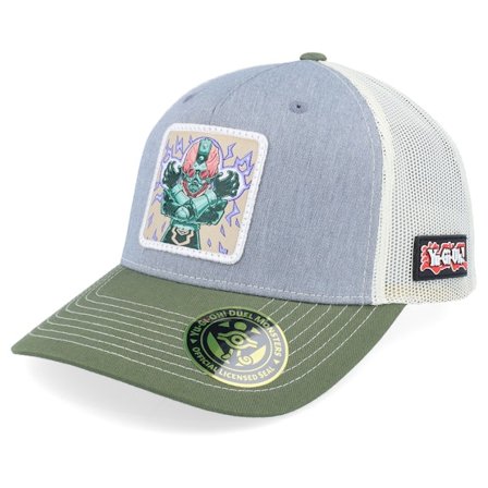 Yu-Gi-Oh! - Grau trucker Cap - Jinzo Olive/Grey/Khaki Trucker - Yu-Gi-Oh @ Hatstore