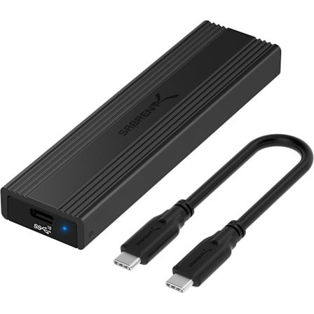 2025 Siste Modell USB 3.2 Type-C Verktøyfritt Kabinett for M.2 PCIe NVMe og SATA SSD (EC-SNVE) Svart