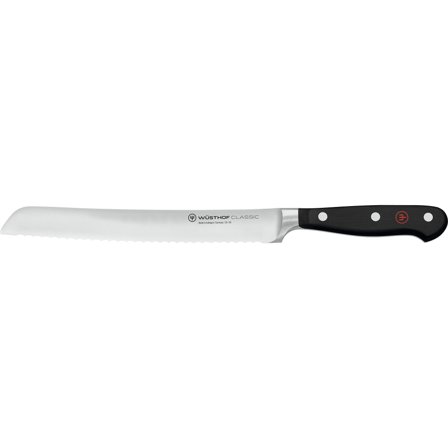 Wüsthof Classic Brødkniv 20 cm Sort/stål' - 'Svart og stål