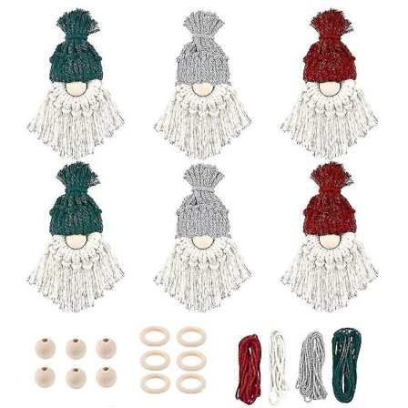 6 Sæt DIY Julemandssæt DIY Julemand til Juletræsdekoration Juletræshængende Nisser Julemand Elver Chri