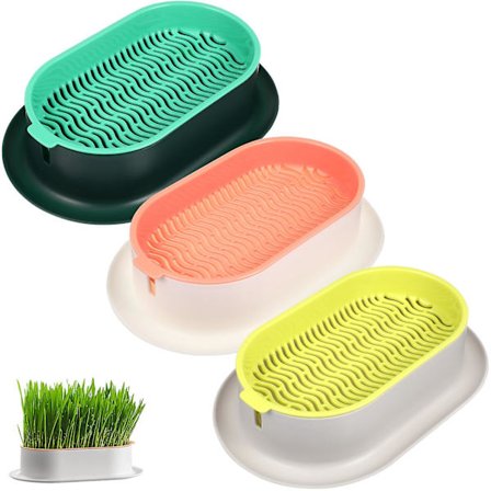 3-pak Praktisk Katteplante Praktisk Plantekasse Hjem Kattegræs Kasse Planteskole Katteplante (18,90X12,30X4,50CM, som vist på billedet)