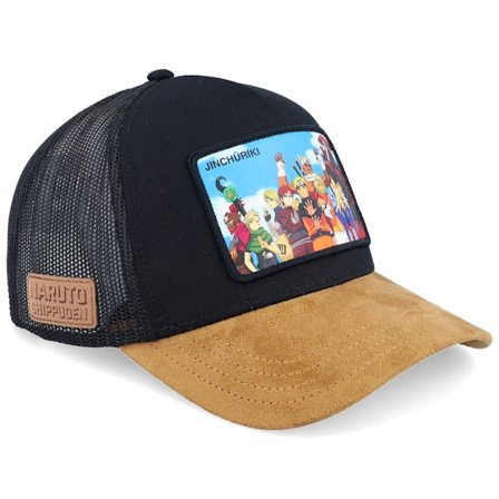 Capslab - Schwarz trucker Cap - Naruto Jinchuriki Black/Brown Suede A-Frame Trucker @ Hatstore
