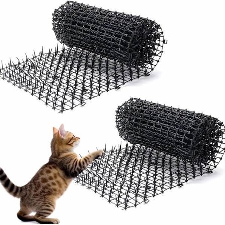 2 stk. Katte Skremmematte, Møbelbeskyttelse Mot Kattekloring, 43 x 33 cm Fleksibel Plastmatte med Pigger, For Innendørs og Utendørs Bruk