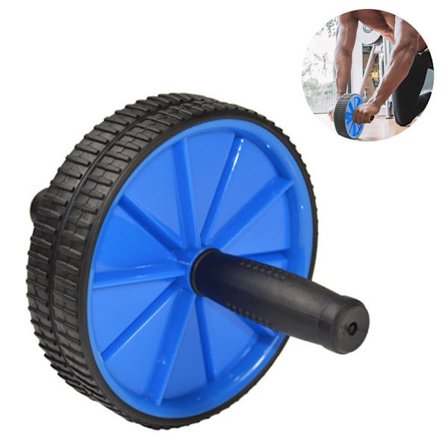 Abdominal rulle for magemuskeltrening, multifunksjonell, stille, blå