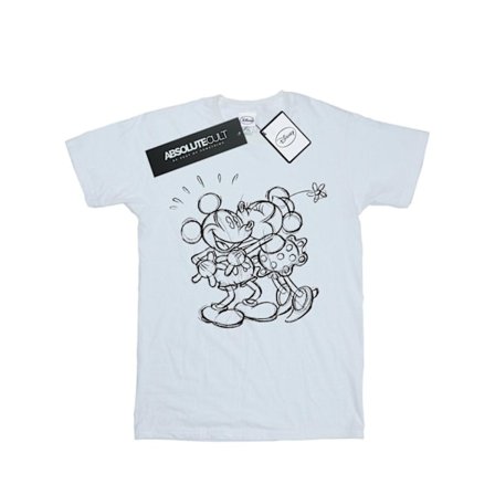 Disney Herr Mickey och Minnie Mus Kyss Skiss T-shirt 3XL Vit