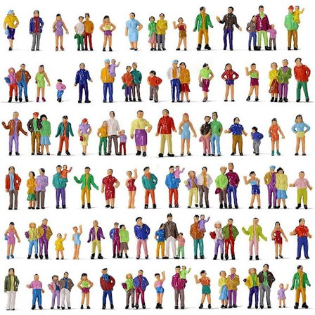 200 st miniatyrfigurer 1:87 skala miniatyrmodell tåg arkitektoniska figurer små figurer miniatyrscener