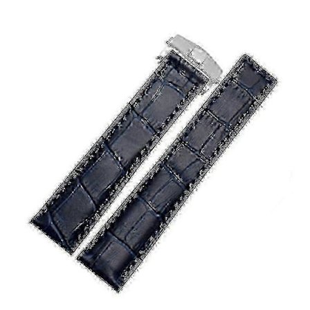 Tag Heuer -kellon rannekkeet aitoa nahkaa, saatavana koot 19 mm, 20 mm ja 22 mm, värivaihtoehdot musta ja punainen - JX 19 mm sininen hopeasolki