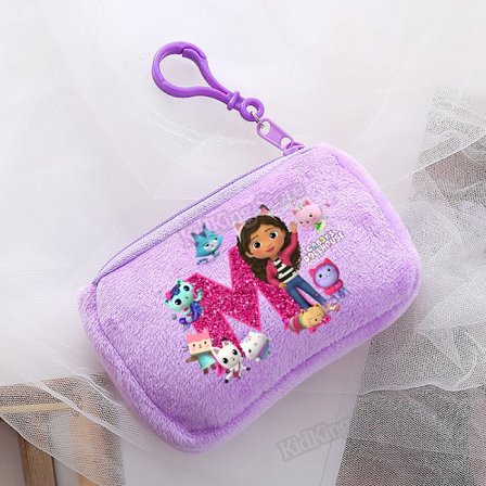 Gabby Dollhouse Lompakko Tyttö Purppura vetoketjullinen Kolikko Kukkaro Naisten Kannettavat Mini Taskulompakot Söpö sarjakuva lasten pussi avaimenperä