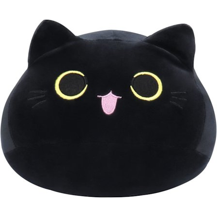 Plush Kat Legetøjsdyr, Sort Kat Plys Pude Sød Fyldt