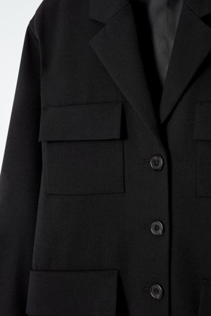 COS Femme Blazer Workwear Décontracté À Boutonnage Simple in Noir