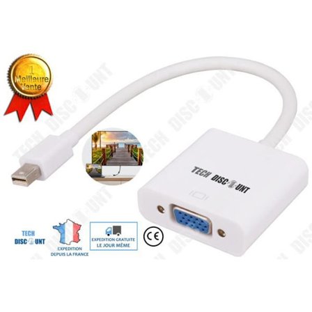 DisplayPort till VGA-adapter - TD - Mini HDMI - 1920x1200 - Snabb anslutning - Vit
