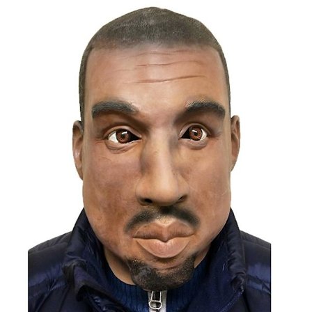 Realistisk sort mandlig maske Kanye Gold Digger Latex Rapper kostume tilbehør