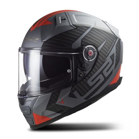LS2 FF811 VECTOR II Integralhjälm Splitter Matt Titan/Röd S