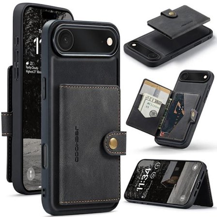 JEEHOOD Mobilskal till iPhone Air Konstläder + Plast - Svart