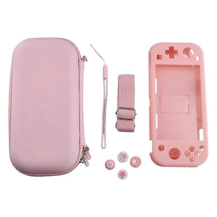 Rosa Bärväska Kompatibel Med , Bärbar Väska För Switch Lite Med Förvaring