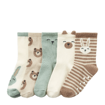 Åhléns Strumpor med halkskydd, 5-pack Baby stl. 50-86 Grön 16/18