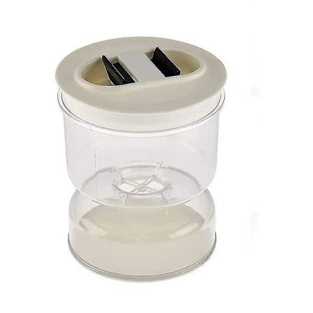 Sylteagurk- og olivenglass med timeglassform, syltetøyglass med skillevegg