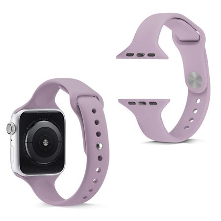 Apple Watch Series 5 44mm narrow silikon klockarmband - mörklila