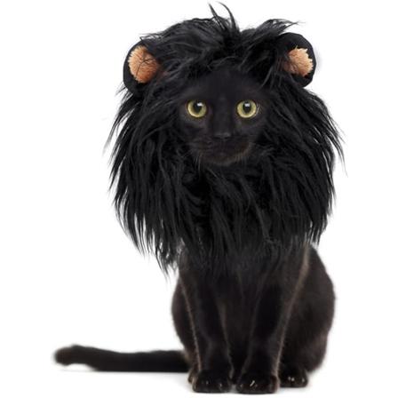 Løvemankeparykk for katter og hunder, morsomme kattekostymer for Halloween, jul, kjæledyrklær tilbehør