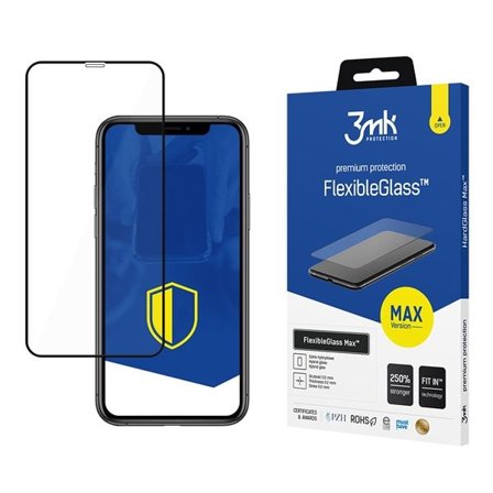 3mk FlexibleGlass Max Svart Hybridglas för iPhone Xs Max / 11 Pro Max