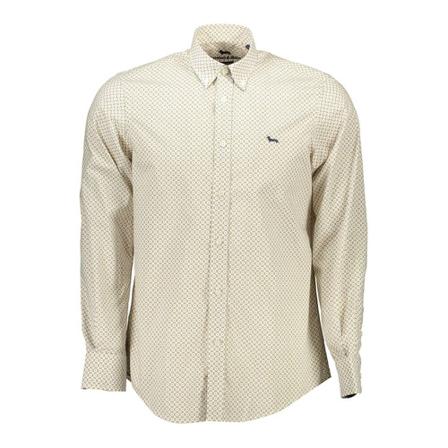 Harmont & Blaine Retro micro design shirt , Beige , Heren , Maat: M