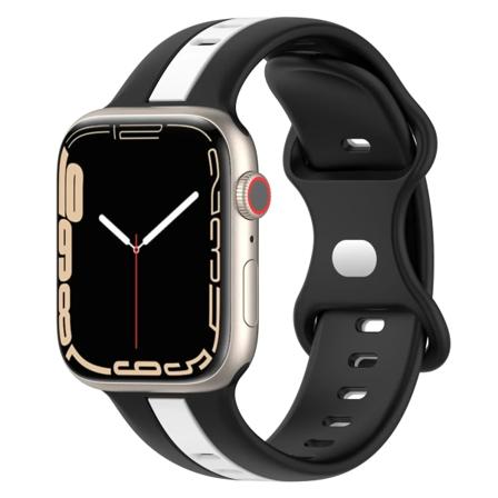 Loop Strap för Apple Watch band Ultra 2 49mm 44mm 45mm 41mm 40mm 42mm 38mm Silikon sportarmband iWatch serie 8 7 se 6 5 4 3 2 Black White 38 40 41mm