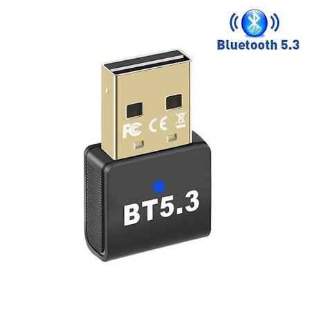 USB Bluetooth 5.3 Sändaradapter USB Musikaudiomottagare Dongle BT 5.3 Adaptador för PC Laptop Trådlös Mus/Tangentbord/Hörlurar/Stereo