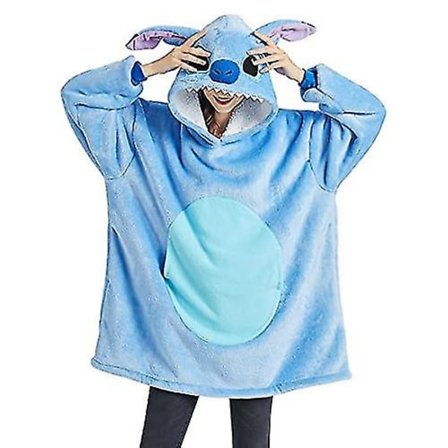 Kvinnors Stitch filt Hoodie Oversized Bärbar tröja Sherpa Tv-filt med ärmar En storlek passar alla [kk]