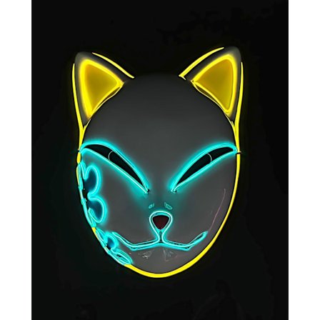 Halloween Mask Light Up Skrämmande LED-mask för Cosplay-kostymer