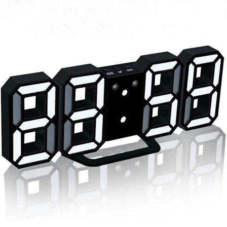 Digital klokke Vekkerklokke SVART & HVIT SVART & HVIT