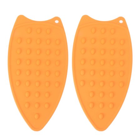 Silikone Strygejernshvilepude 2 stk. Varmebestandig Holdbar Strygemåtte til Strygebrætter Orange