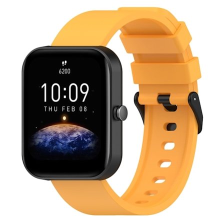 Amazfit Bip 3 / Bip S klockarmband i silikon med svart spänne - Gul