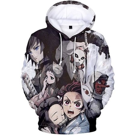 Cosplay Demon Slayer Anime -huppari – Halloween Unisex Aikuinen Manga Hahmo Fanituote Pusero Kengurutaskuilla XX-Large