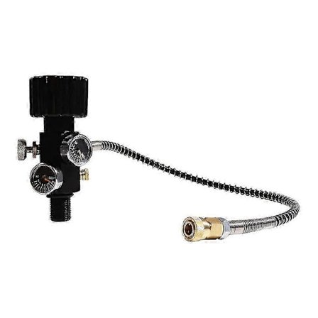 M18x1.5 Pcp Tank Dobbelt Manometer Ladeventil Luftfyldningsstation Gasflaske Genopfyldningsadapter 6000psi Wit