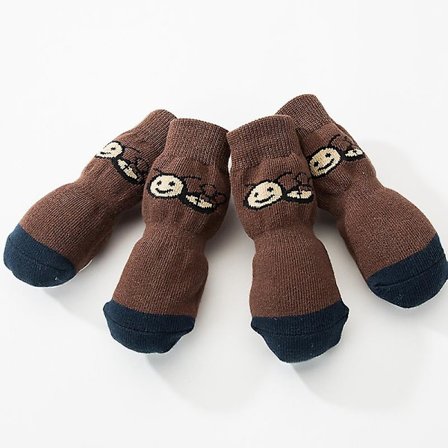 Antislip-sokker Antislip-sokker med gummi-klobeskyttelse for innendørs og utendørs bruk (3XL, Brun)
