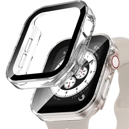 Vandtæt etui til Apple Watch 7 8 9 45 mm 41 mm skærmbeskytter Glas+ cover Bumper Tempered iWatch 5 SE 6 44 mm 40 mm Tilbehør Clea Clea