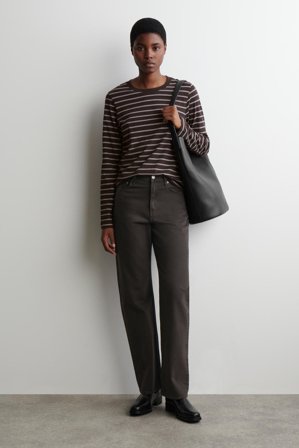 COS Women's 24/7 Long Sleeve T-Shirt in Brown