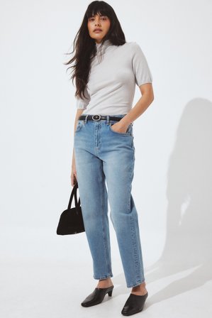 NA-KD Mom High Waist Jeans - Mom jeans - Blå - EU 36