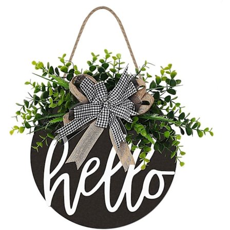 Velkomstskilt til Inngangsdør Rundt Treskilt Hengende Velkomstskilt til Våningshus Veranda Vår Velkomstskilt Inngangsdør Dekor