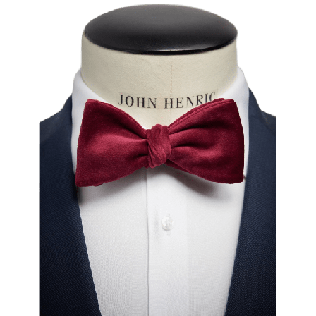 John Henric Self Tied Velvet Bow Tie Kostymtillbehör Herr Röd ONESIZE