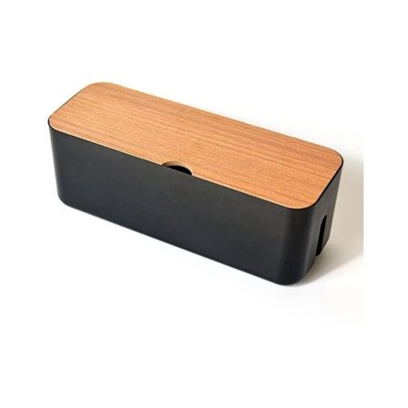 Kabel förvaringslåda grenuttag sladd dammtät fodral laddare uttag arrangör nätverkskabel förvaringslåda laddare sladdhantering 1 st (svart)