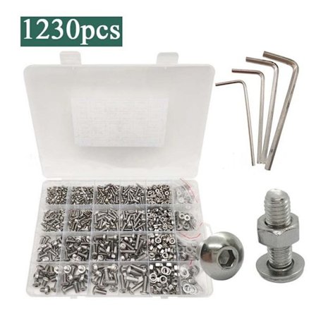 1230 stk muttere og bolter sett Bolter og muttere skiver sett metrisk