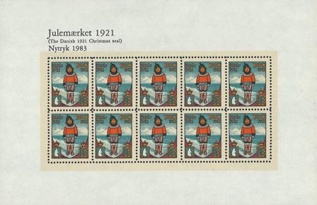 Danmark 1983 - julmärkeark 1921 - Nytryk - Postfrisk