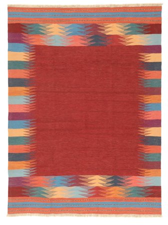 Alfombra Kilim Gashgai 184X247 Rojo Oscuro/Rojo ( Persia)