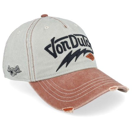 Von Dutch - Grey unconstructed Czapka Z Daszkiem - Embroidery Grey/Red Dad Cap @ Hatstore