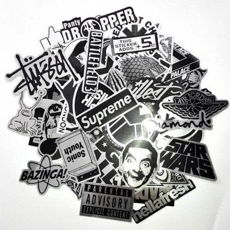 50 kpl metalliset tarrat vedenpitävät kannettavat tietokoneet rullalauta muoti Graffiti mul